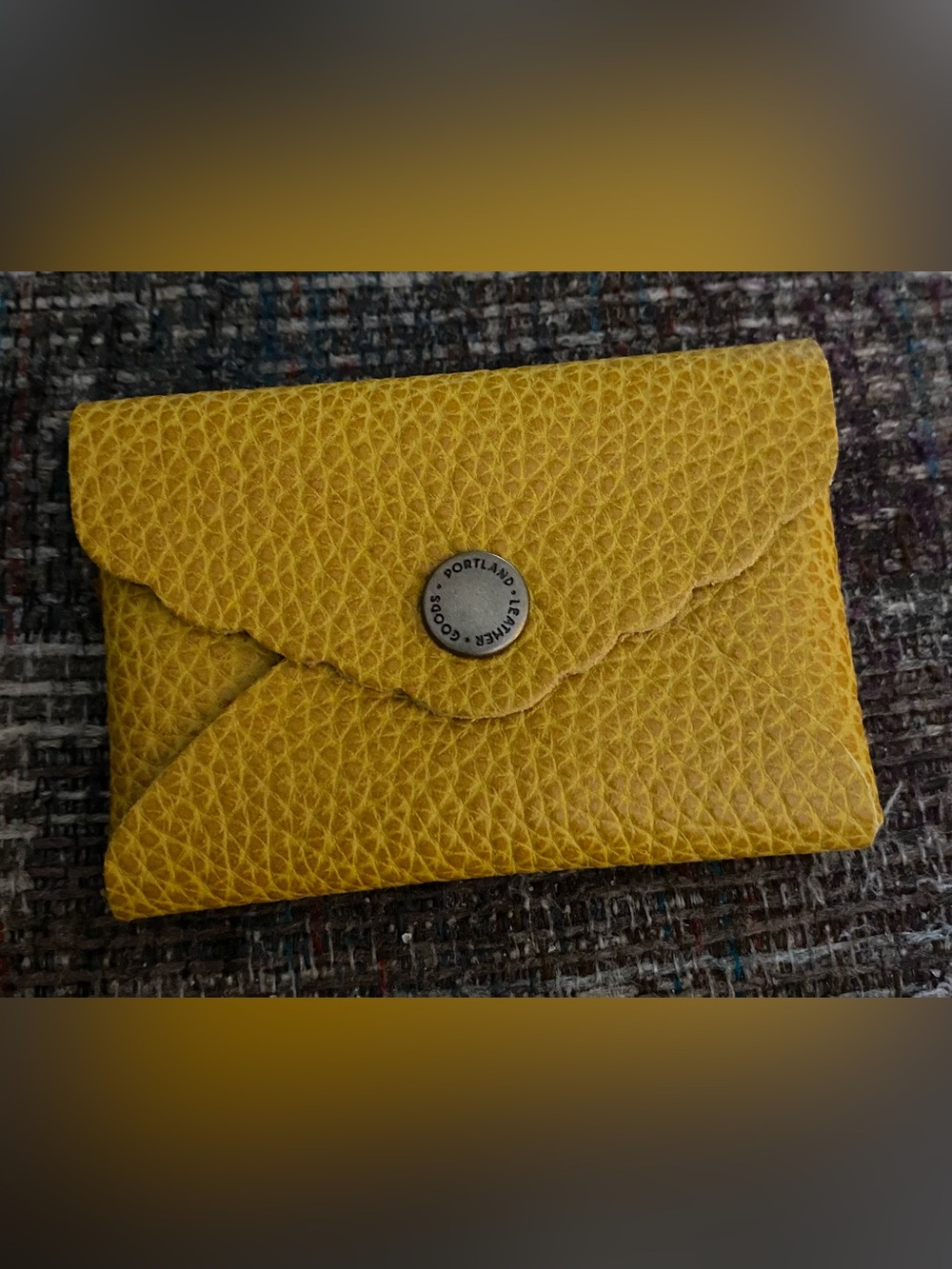 Portland Leather Goods Mini Daisy Wallet- Yellow.